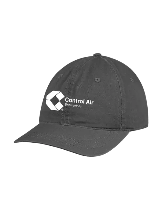 Garment Washed Unstructured Twill Charcoal Cap w/Control Air Enterprises Logo