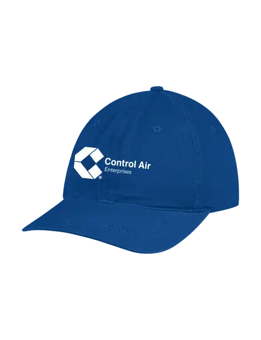 Garment Washed Unstructured Twill Royal Cap w/Control Air Enterprises Logo