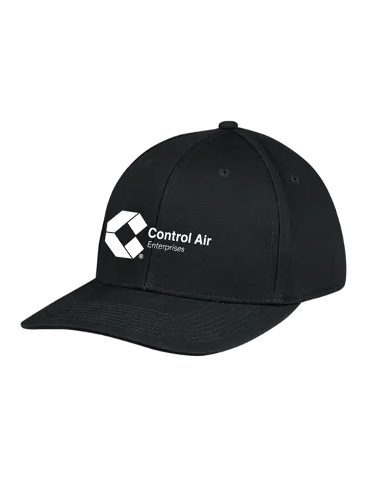 Premium Modern Structured Twill Black Snapback Cap w/Control Air Enterprises Logo