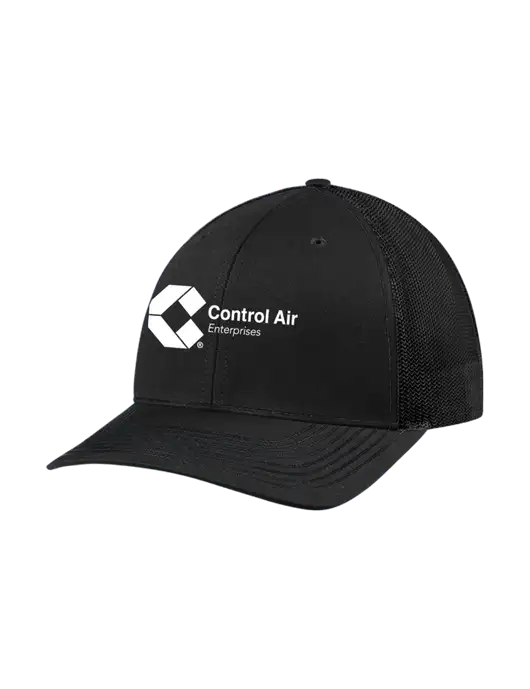 Richardson Adjustable Snapback Original 112 Trucker Cap Black w/Black Mesh w/Control Air Enterprises Logo