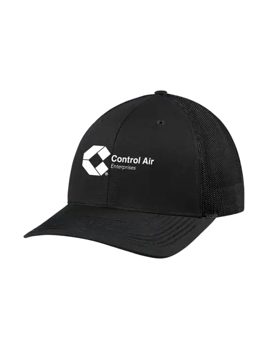 Richardson Adjustable Snapback Original 112 Trucker Cap Black w/Black Mesh w/Control Air Enterprises Logo