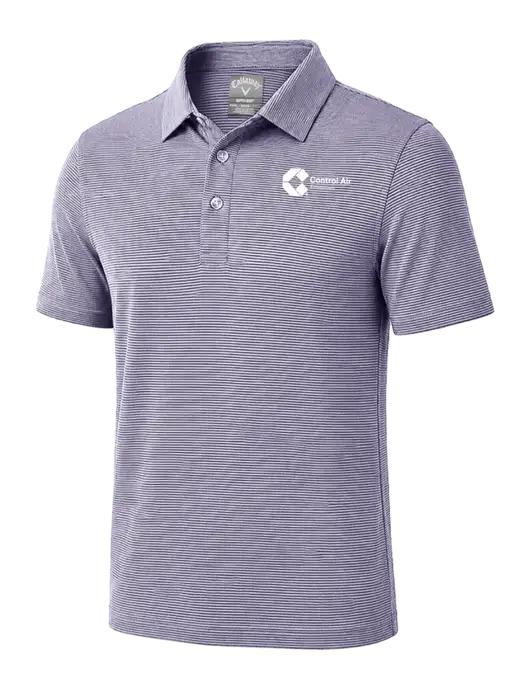 Callaway Navy Fine Line Stripe Polo w/Control Air Enterprises Logo