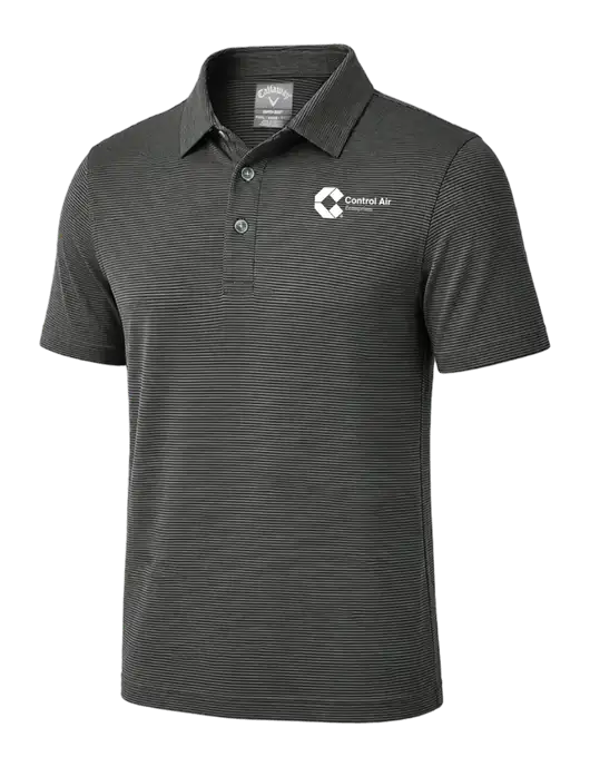 Callaway Black Fine Line Stripe Polo w/Control Air Enterprises Logo