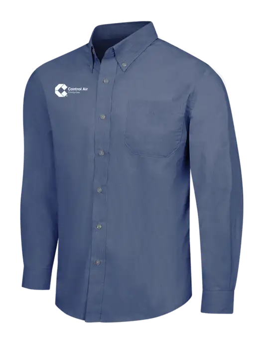 Light Navy Crosshatch Easy Care Shirt w/Control Air Enterprises Logo