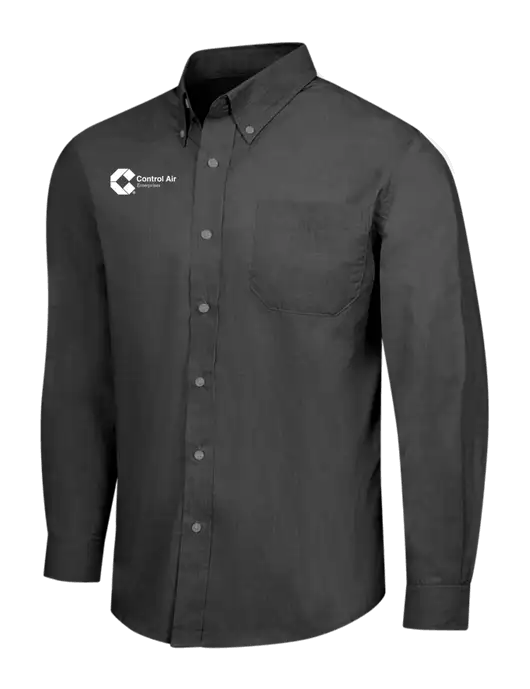 Soft Black Crosshatch Easy Care Shirt w/Control Air Enterprises Logo