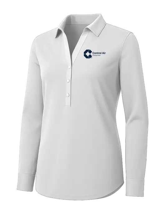 Womens White City Stretch Shirt w/Control Air Enterprises Logo