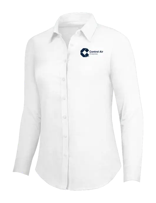 White Womens SuperPro Oxford Shirt w/Control Air Enterprises Logo