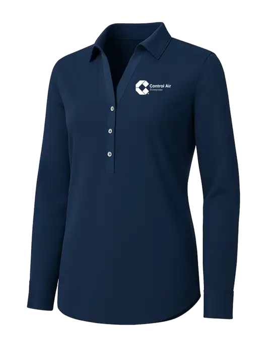 Womens Navy City Stretch Shirt w/Control Air Enterprises Logo