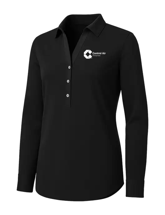 Womens Black City Stretch Shirt w/Control Air Enterprises Logo