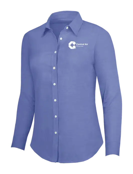 Navy Womens SuperPro Oxford Shirt w/Control Air Enterprises Logo