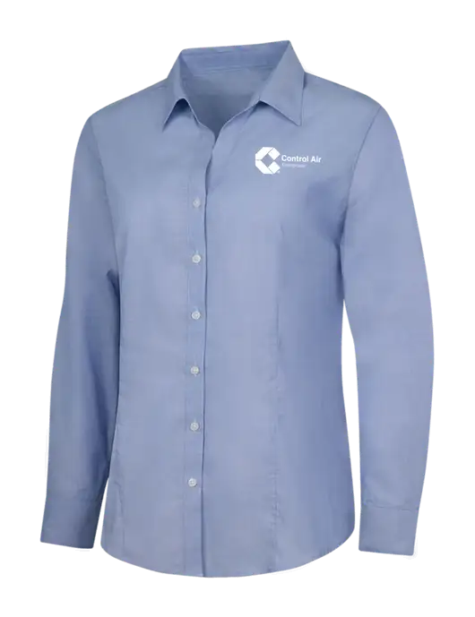 Light Slate Blue Womens Crosshatch Easy Care Shirt w/Control Air Enterprises Logo