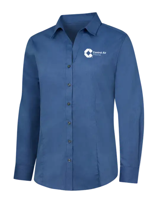 Light Navy Womens Crosshatch Easy Care Shirt w/Control Air Enterprises Logo