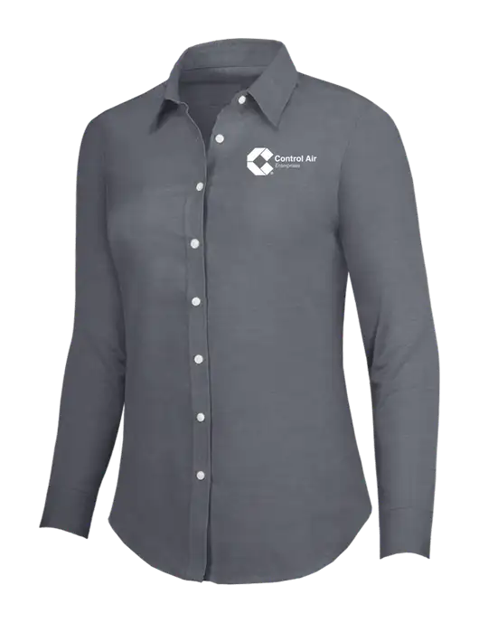 Dark Grey Womens SuperPro Oxford Shirt w/Control Air Enterprises Logo