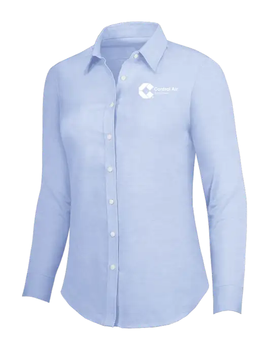 Light Blue Womens SuperPro Oxford Shirt w/Control Air Enterprises Logo