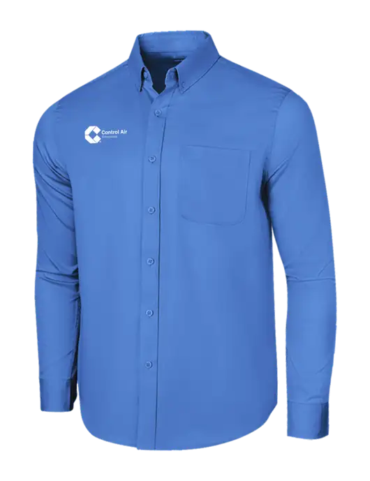 Long Sleeve Dark Carolina Blue Superpro React Twill Shirt w/Control Air Enterprises Logo