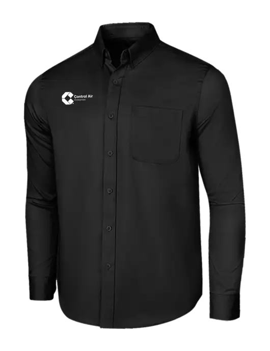 Long Sleeve Deep Black Superpro React Twill Shirt w/Control Air Enterprises Logo