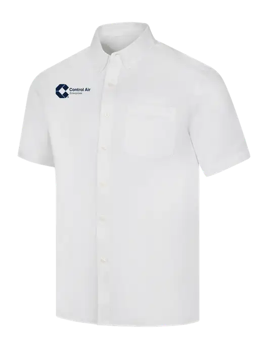 Short Sleeve White Superpro React Twill Shirt w/Control Air Enterprises Logo
