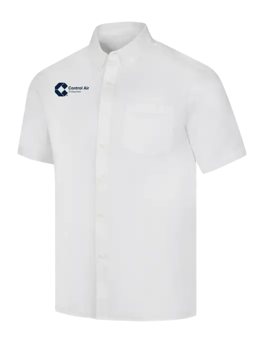 Short Sleeve White Superpro React Twill Shirt w/Control Air Enterprises Logo