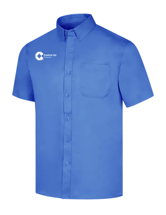 Short Sleeve Dark Carolina Blue Superpro React Twill Shirt w/Control Air Enterprises Logo