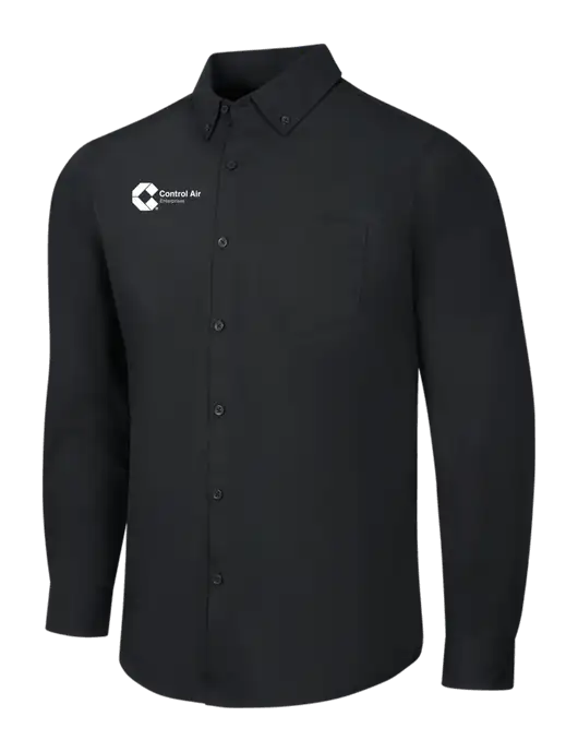 Black Long Sleeve Carefree Poplin Shirt w/Control Air Enterprises Logo