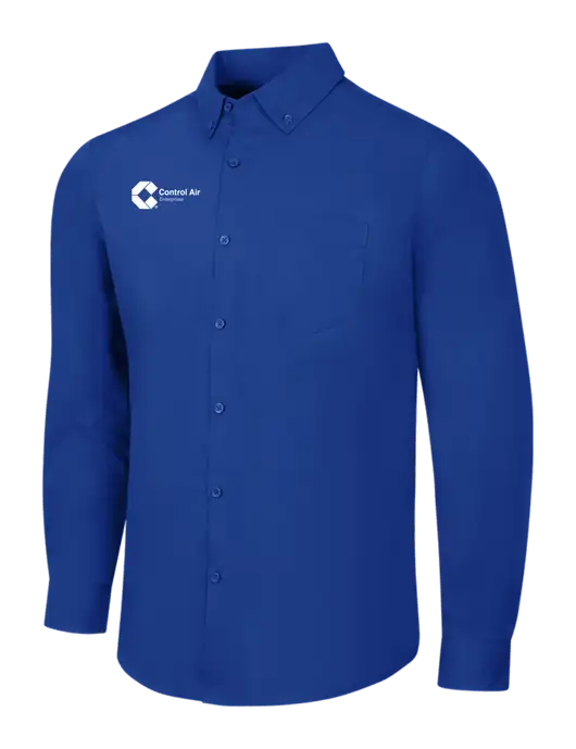 Dark Royal Long Sleeve Carefree Poplin Shirt w/Control Air Enterprises Logo