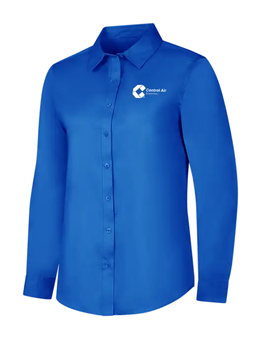 Womens Long Sleeve Royal Blue Superpro React Twill Shirt w/Control Air Enterprises Logo