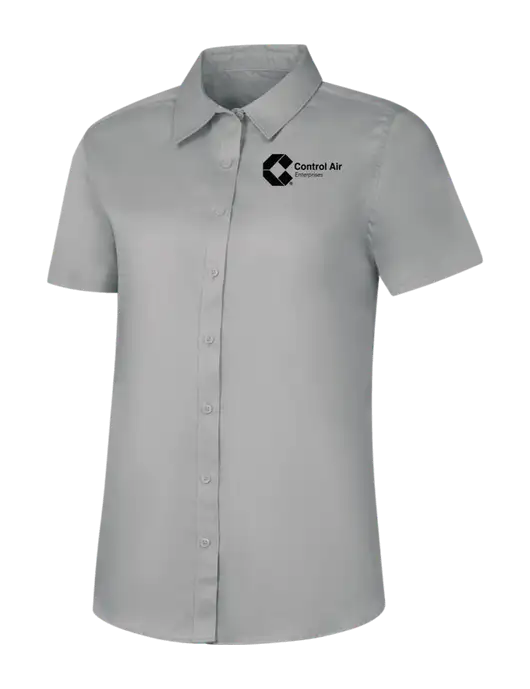 Womens Light Grey Short Sleeve Superpro React Twill Shirt w/Control Air Enterprises Logo