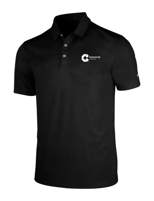 NIKE Black Dri-Fit Embossed Tri-Blade Polo w/Control Air Enterprises Logo