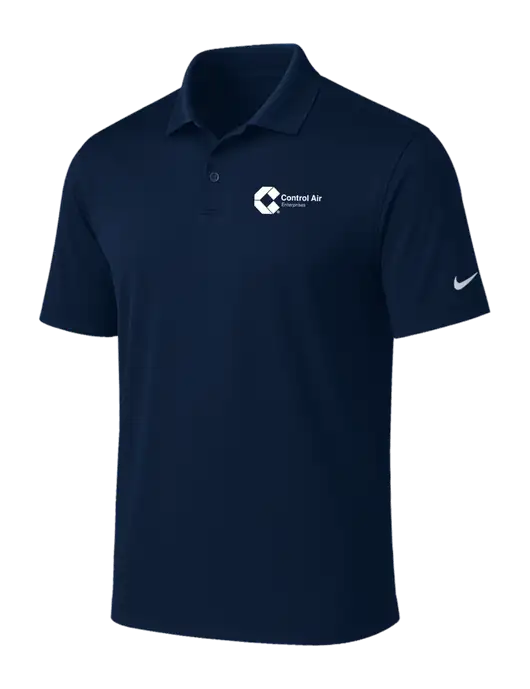 NIKE Navy Victory Solid Polo w/Control Air Enterprises Logo