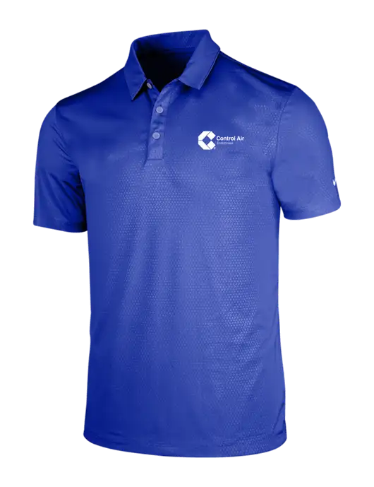 NIKE Dark Royal Dri-Fit Embossed Tri-Blade Polo w/Control Air Enterprises Logo
