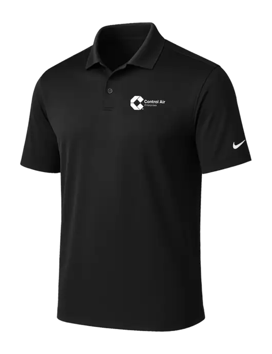 NIKE Black Victory Solid Polo w/Control Air Enterprises Logo