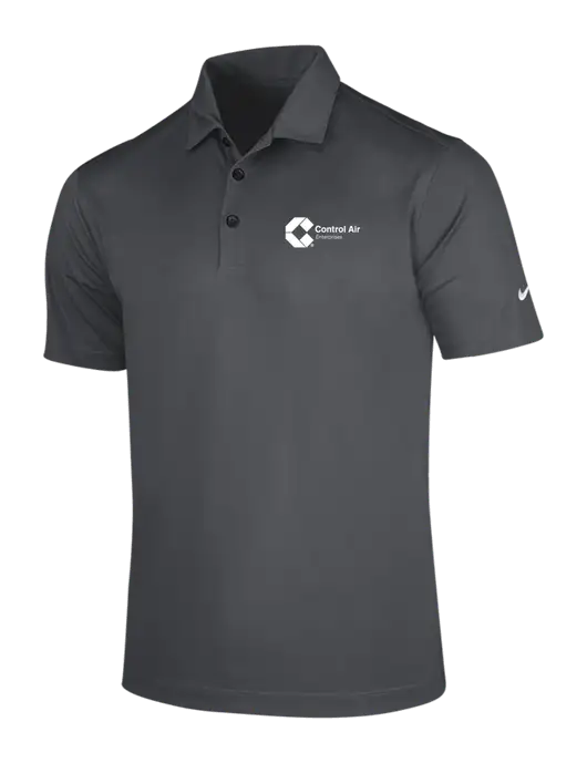 NIKE Dark Grey Dri-Fit Vertical Mesh Polo w/Control Air Enterprises Logo