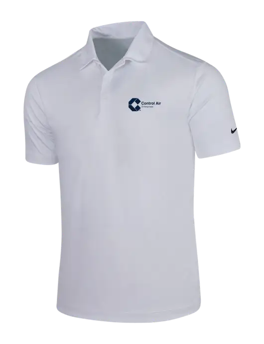NIKE White Dri-Fit Vertical Mesh Polo w/Control Air Enterprises Logo