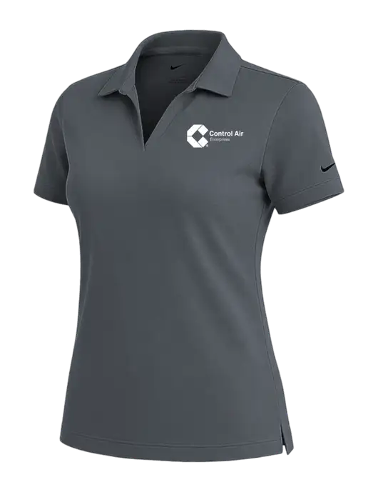NIKE Dark Grey Womens Dri-Fit Micro Pique Polo w/Control Air Enterprises Logo