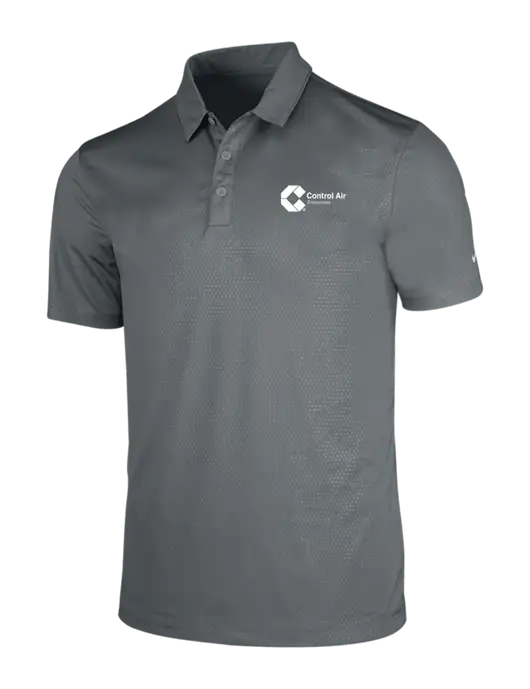 NIKE Medium Grey Dri-Fit Embossed Tri-Blade Polo w/Control Air Enterprises Logo