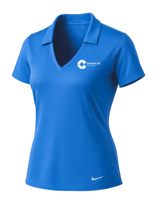 NIKE Carolina Blue Womens Dri-Fit Vertical Mesh Polo w/Control Air Enterprises Logo