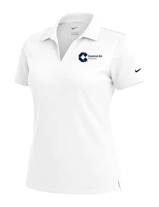 NIKE White Womens Dri-Fit Micro Pique Polo w/Control Air Enterprises Logo
