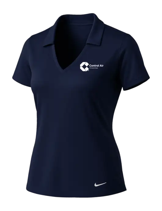NIKE Dark Navy Womens Dri-Fit Vertical Mesh Polo w/Control Air Enterprises Logo
