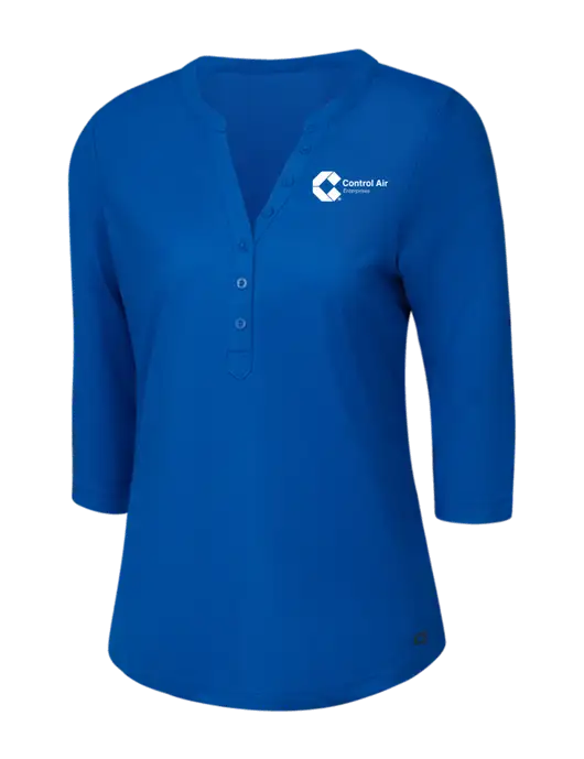 OGIO Royal Blue Jewel Henley w/Control Air Enterprises Logo