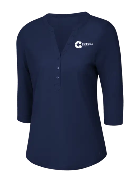 OGIO Navy Jewel Henley w/Control Air Enterprises Logo