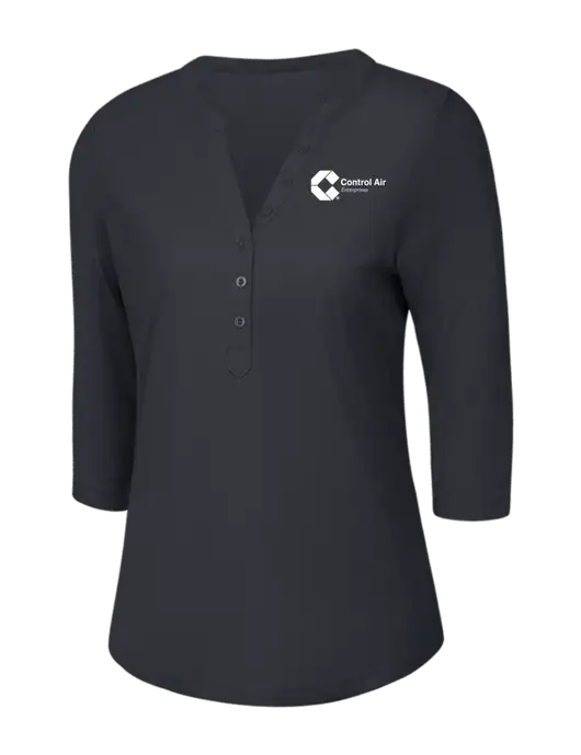 OGIO Charcoal Grey Jewel Henley w/Control Air Enterprises Logo