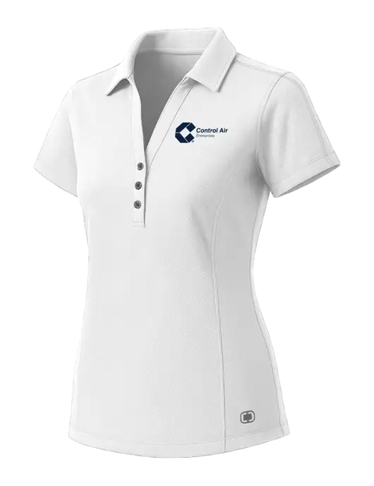 OGIO Womens White ONYX Polo w/Control Air Enterprises Logo