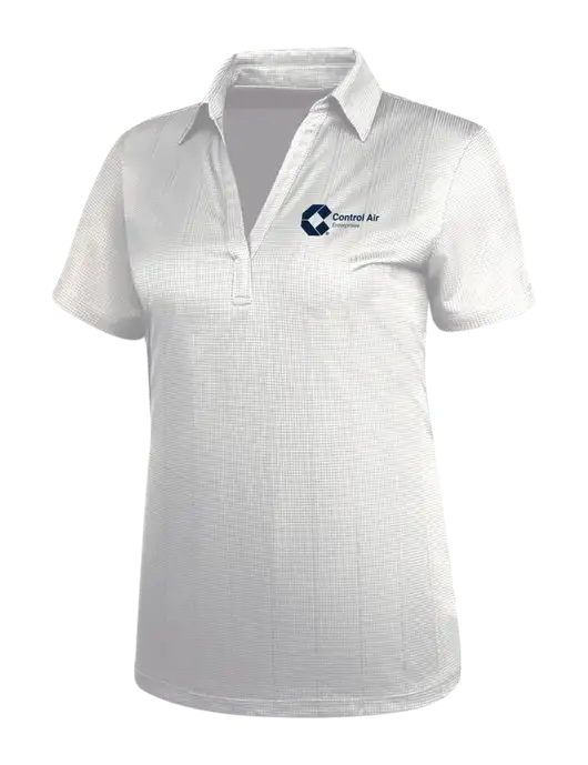 White Womens Performance Fine Jacquard Polo w/Control Air Enterprises Logo