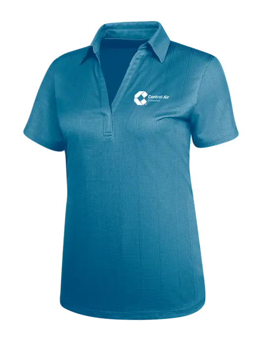 Carolina Blue Womens Performance Fine Jacquard Polo w/Control Air Enterprises Logo