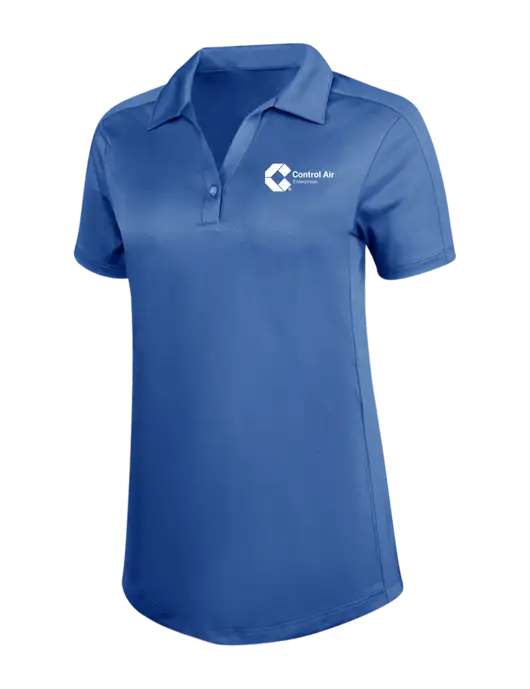 Womens Dark Royal Blue Diamond Jacquard Polo w/Control Air Enterprises Logo