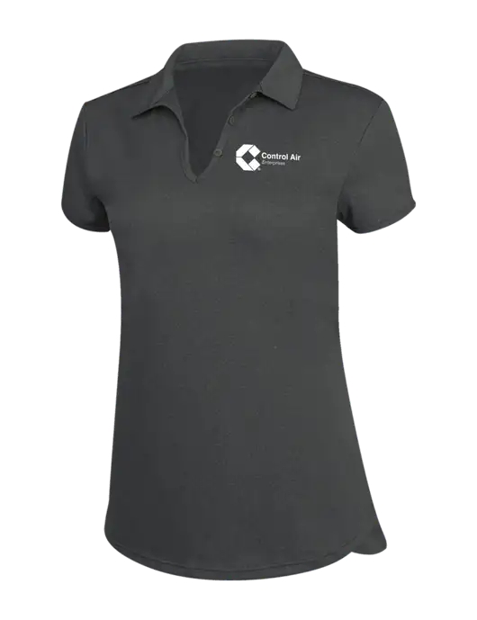 Womens Charcoal Trace Heather Polo w/Control Air Enterprises Logo