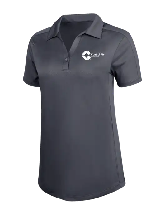 Womens Dark Grey Diamond Jacquard Polo w/Control Air Enterprises Logo