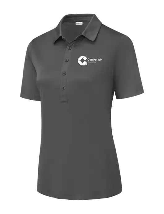 Dark Smoke Grey Womens Posi-UV Pro Polo w/Control Air Enterprises Logo