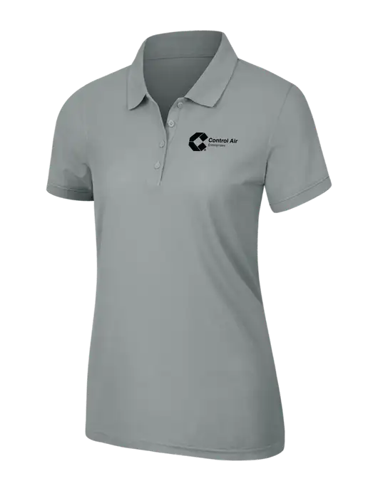 Light Grey Womens Core Classic Pique Polo w/Control Air Enterprises Logo