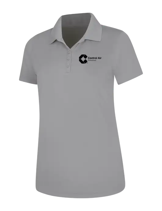 Light Grey Womens Dry Zone UV Mesh Polo w/Control Air Enterprises Logo